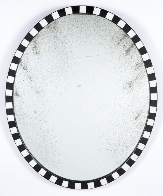 Irish Style Ebonized and Tile-Set Mirror