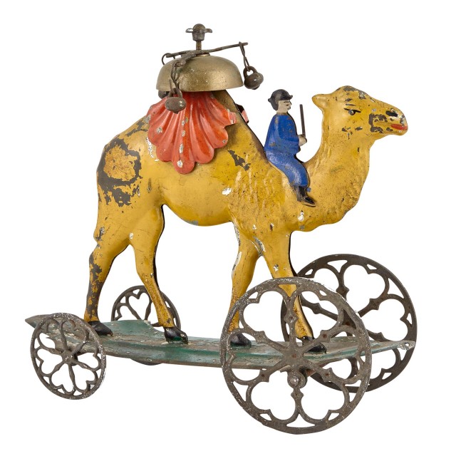 Camel Tin Pull Toy with Rider and Bell