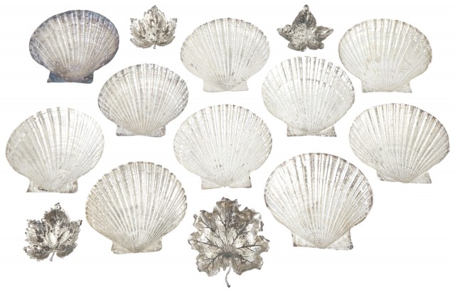 Set of Ten Italian Sterling Silver Shell Form Dishes