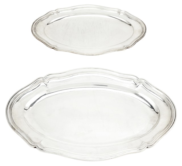 Two Continental Silver Graduated Platters
