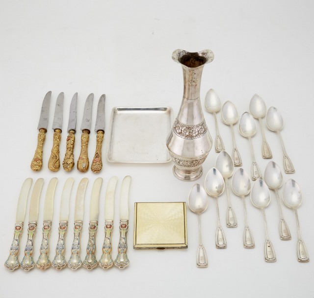 Group of Silver Flatware and Table Articles