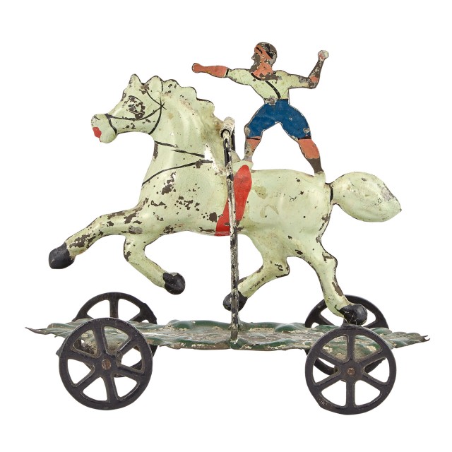 Bareback Horse Rider Tin Toy