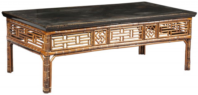 Bamboo and Lacquer Low Table