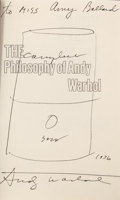 WARHOL, ANDY  The Philosophy of Andy Warhol (From A to B and Back Again)