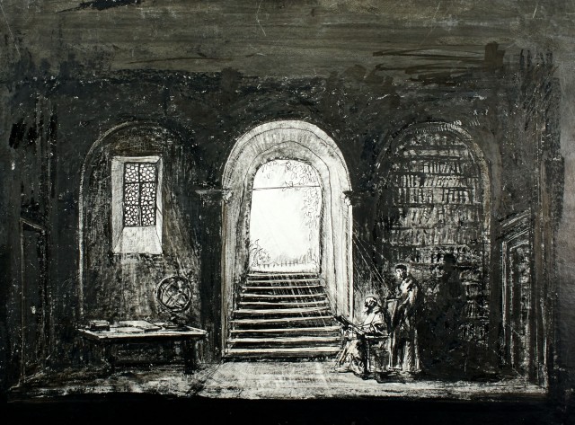 [STAGE DESIGN]  MIELZINER, JO. Set design for Lemist Esler The Grey Fox (Machiavelli)