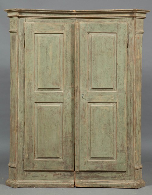Continental Green-Painted Wardrobe