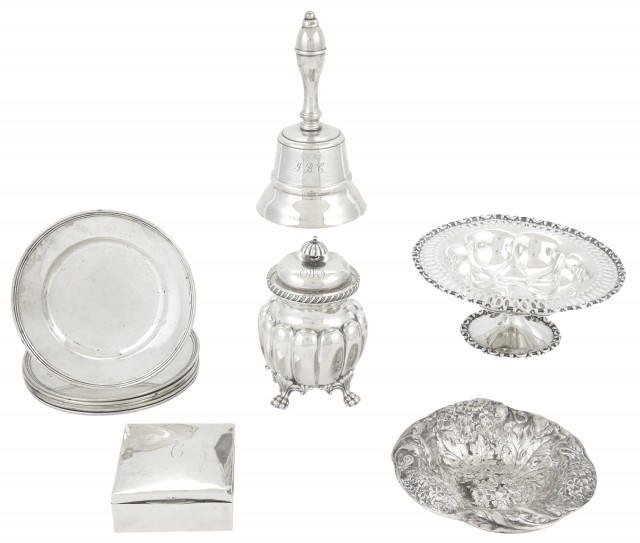 Group of Sterling Silver and Silver Plated Table Articles