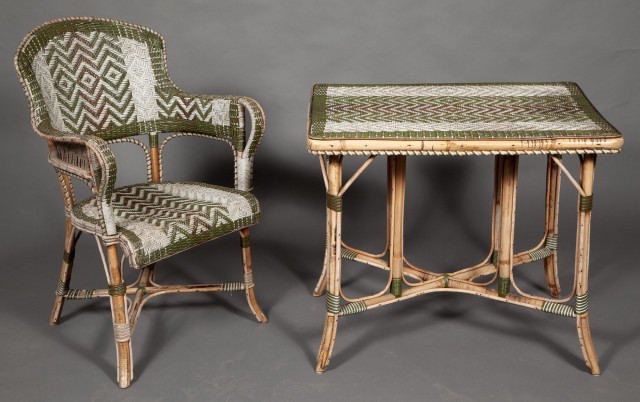 Suite of Painted Rattan Furniture