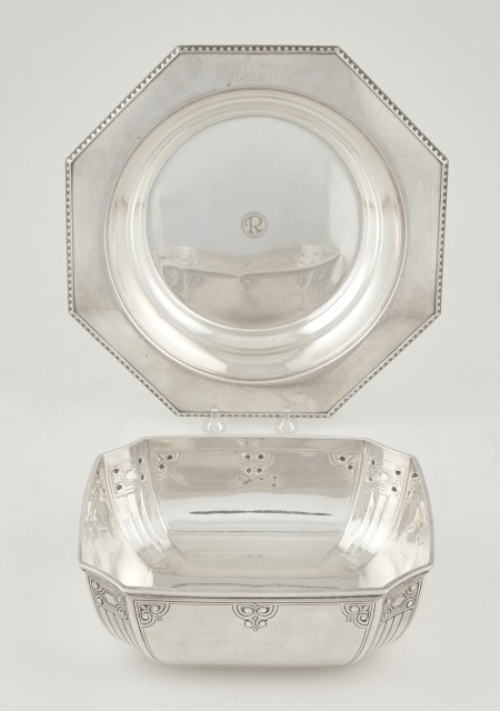 Two Tiffany and Co. Makers Sterling Silver Center Bowls