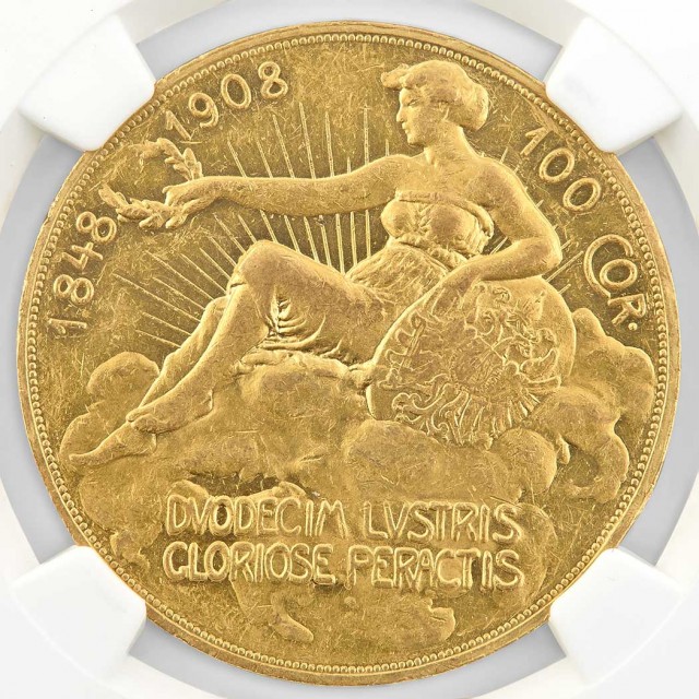 Austria 1908 60th Anniversary 100 Corona