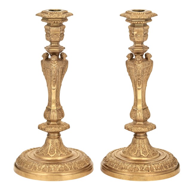 Pair of Régence Style Ormolu Candlesticks
