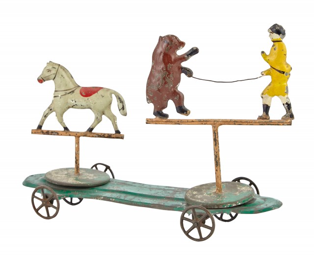 Dual Action Tin Circus Animal Toy