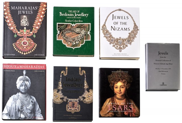 [BOOKS-JEWELRY]  Group of approximately seven large format volumes. Various dates and publishers. Original bindings of issue. Some minor wear