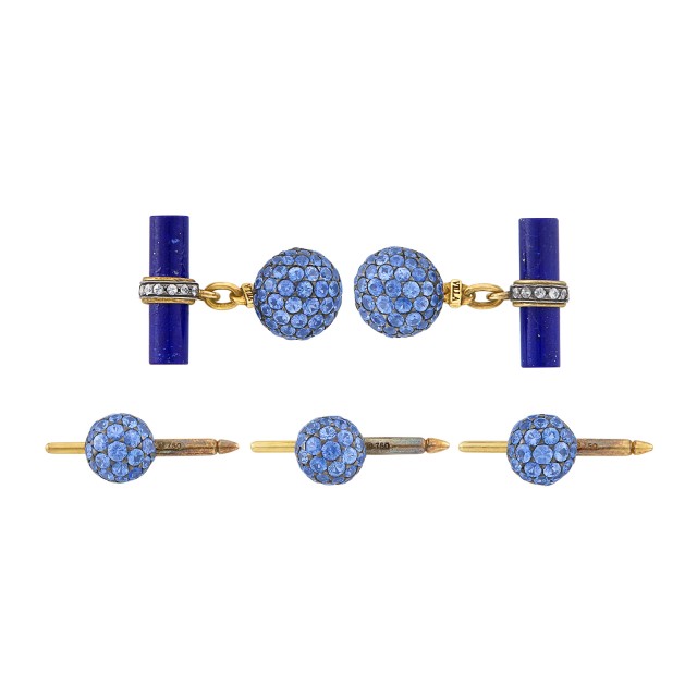 Gold, Sapphire and Lapis Dress Set