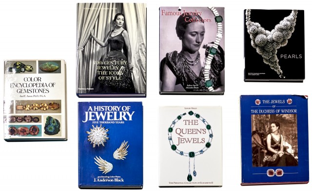 [BOOKS-JEWELRY]  Group of approximately eight large format volumes.