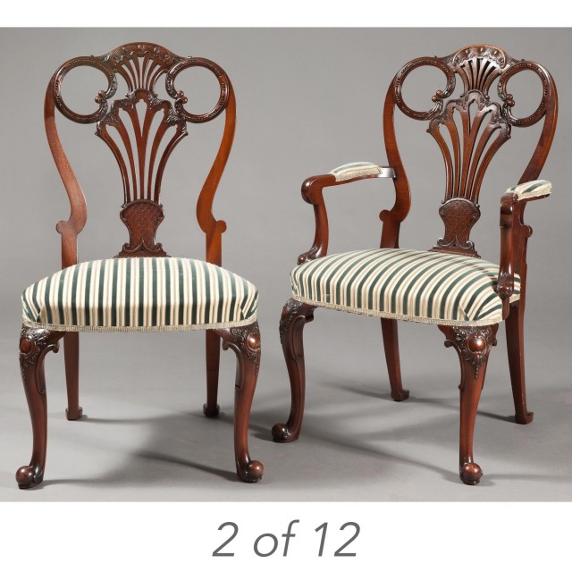 Set of Twelve George II Style Mahogany Dining Chairs