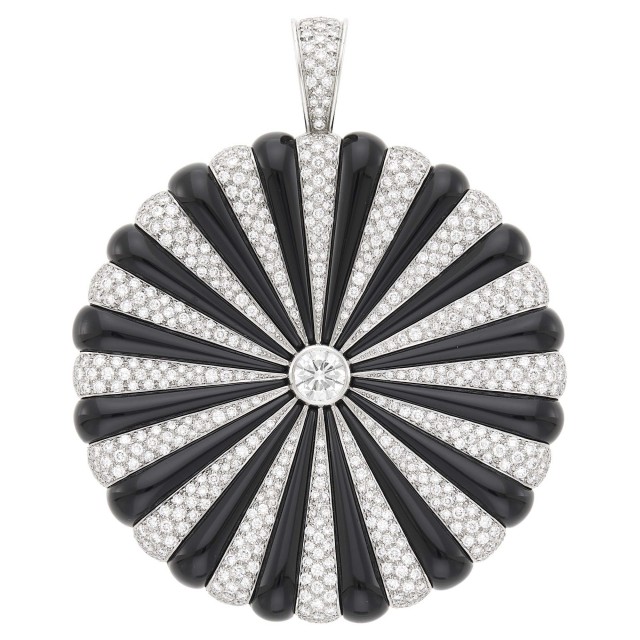 Theo Fennell Platinum, Black Onyx and Diamond Pendant