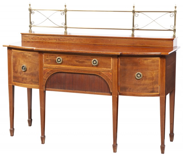 George III Style Inlaid Mahogany Sideboard
