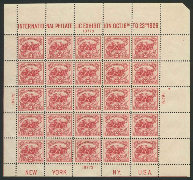 United States 1926 White Plains Souvenir Sheet Scott 630