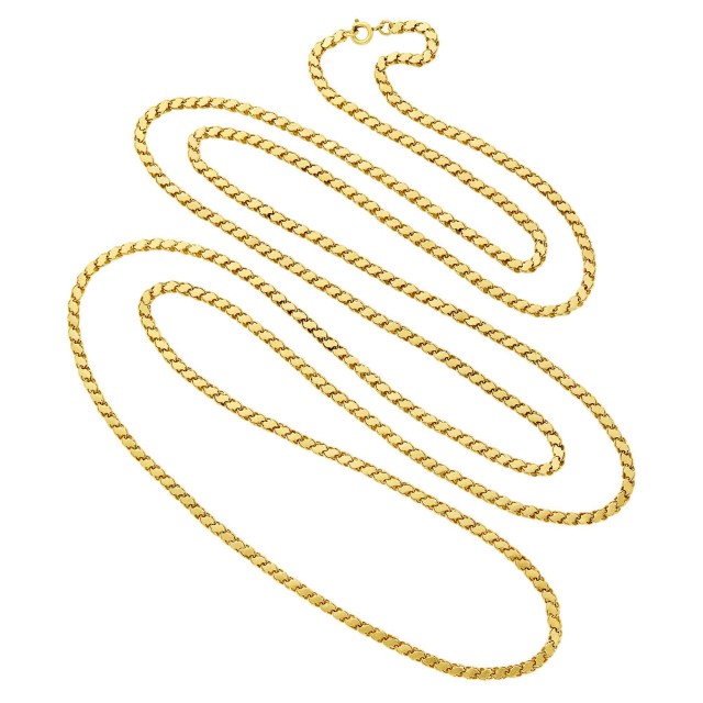 Long High Karat Gold Necklace