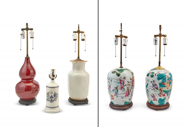 Four Chinese Porcelain Vases as Lamps