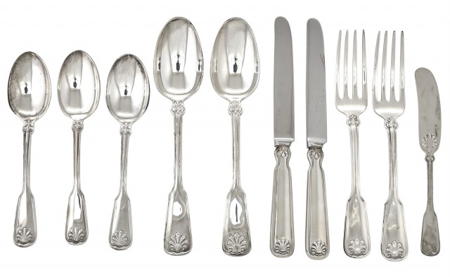 Group of Tiffany and Co. Sterling Silver Shell and Thread