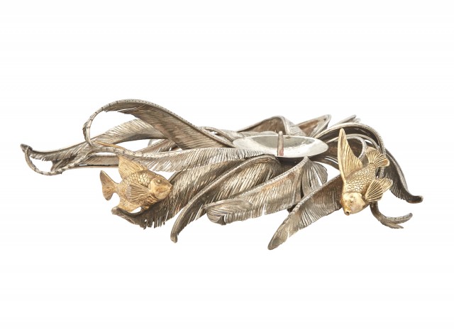 Mario Buccellati Sterling Silver Marine Theme Candlestick