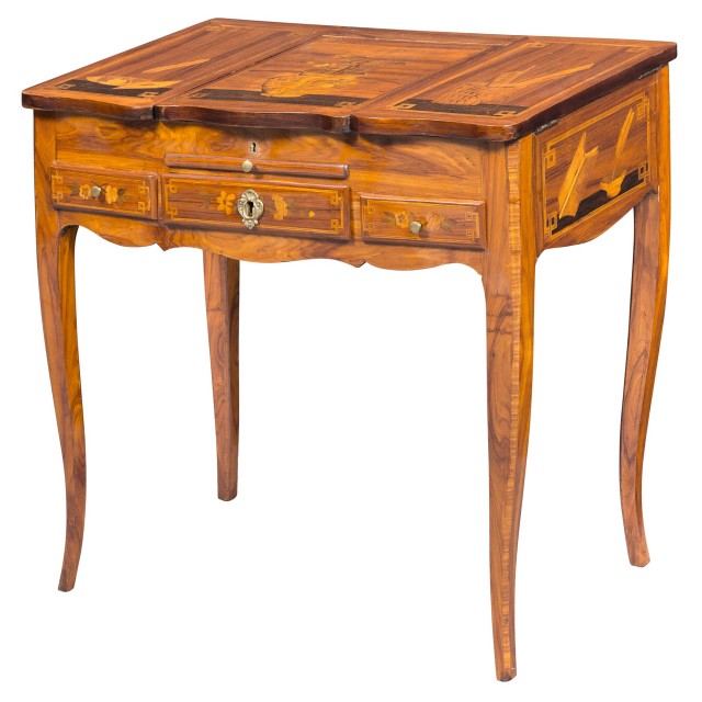 Louis XV Tulipwood and Kingwood Marquetry Poudreuse in the Manner of Charles Topino