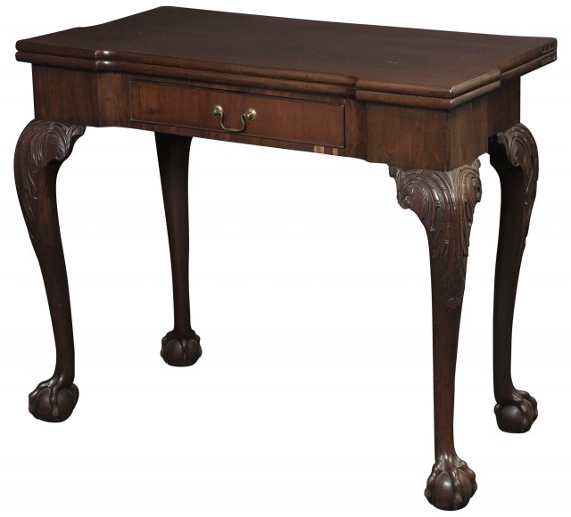 George II Mahogany Fold Over Games Table
