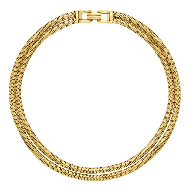 Double Strand Gold Snake Chain Necklace