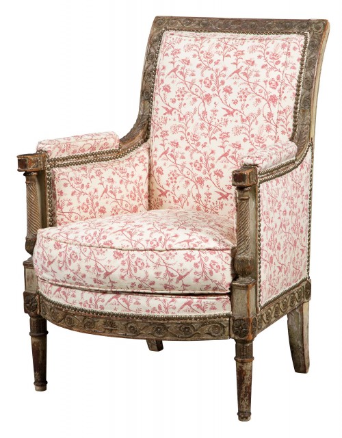 Louis XVI Green-Painted Bergère