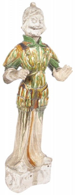 Chinese Sancai Glazed Pottery Figure of a Guard