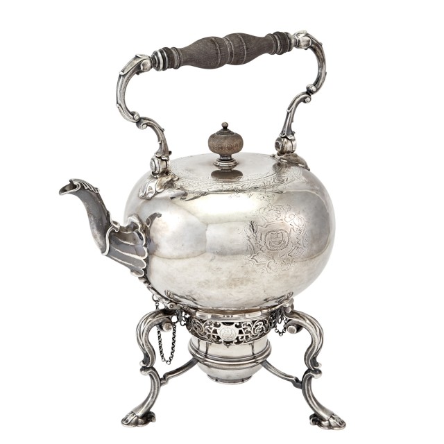 George I Sterling Silver Kettle on Stand