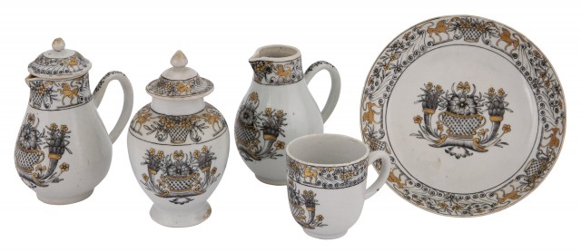 Group of Chinese Export Grisaille Porcelain Articles