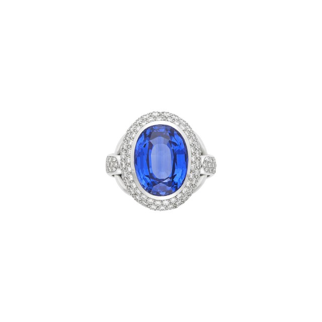 Poiray White Gold, Sapphire and Diamond Ring, France