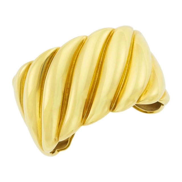 David Yurman Gold Cuff Bangle Bracelet