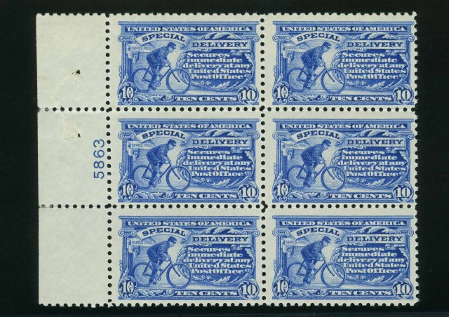 United States Special Delivery 1914 10 Cents Plate Block Scott E9