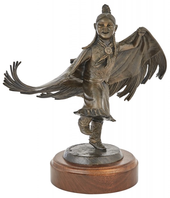 Patinated Bronze Figure of a Native American