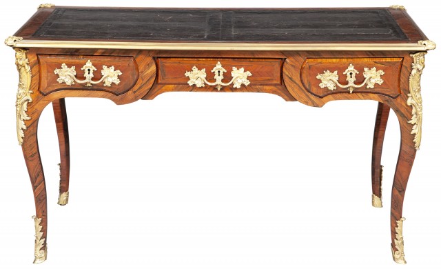 Louis XV Style Kingwood and Gilt-Bronze Mounted Bureau Plat