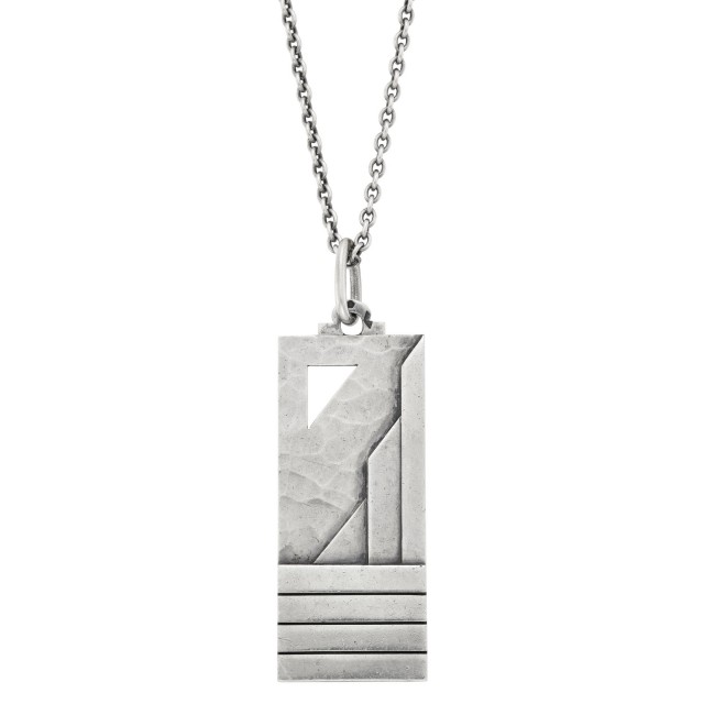 Jean Després Silver Pendant with Long Chain Necklace, France