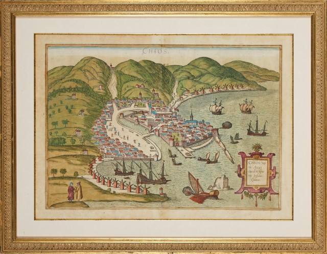 [MAPS-GREECE]  Three framed antique maps of Greece.