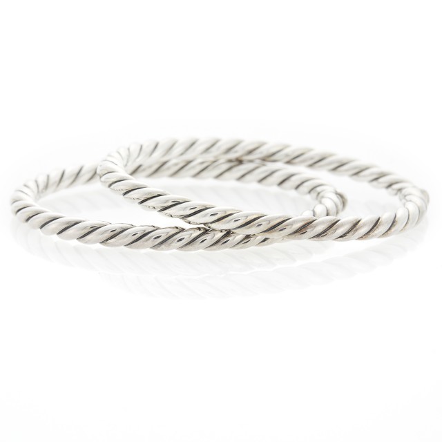 David Yurman Pair of Silver Bangle Bracelets
