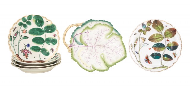 Four Worcester 'Blind Earl' Pattern Dessert Plates