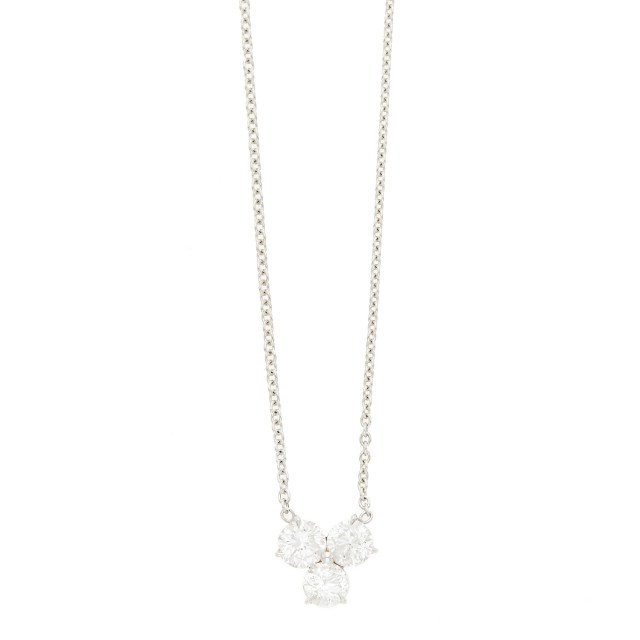 White Gold and Diamond Pendant with Chain Necklace