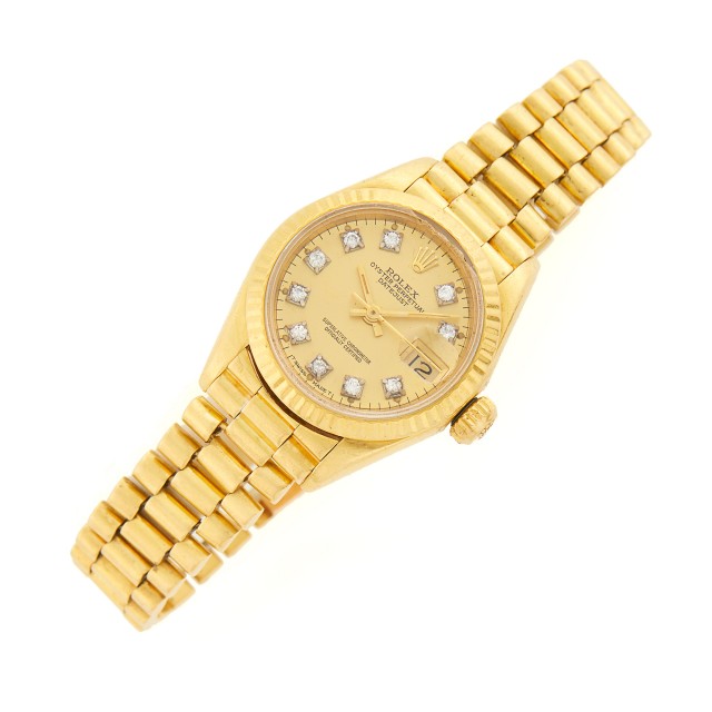 Rolex Lady's Gold and Diamond 'Oyster Perpetual DateJust' Wristwatch, Ref. 69178