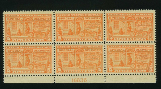 United States Special Delivery 1925 15 Cents Plate Block Scott E13