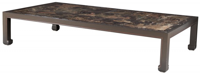 Chinese Eight Panel Coromandel-Inset Low Table