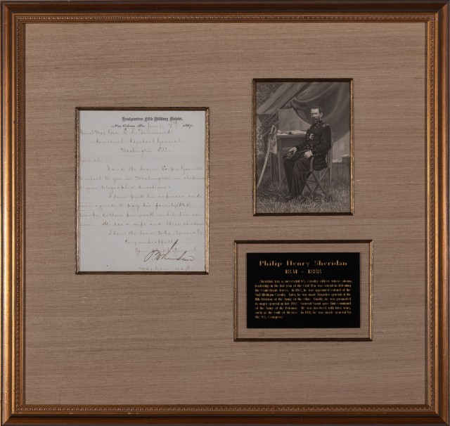 [CIVIL WAR]  SHERIDAN, PHILIP. Signed letter.