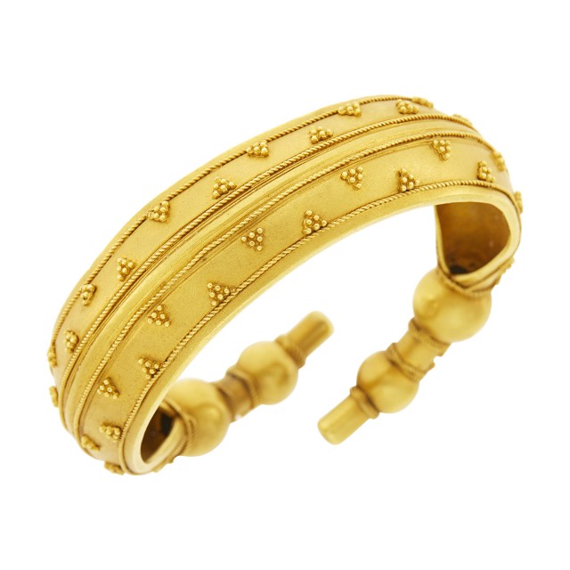 High Karat Gold Crossover Bangle Bracelet