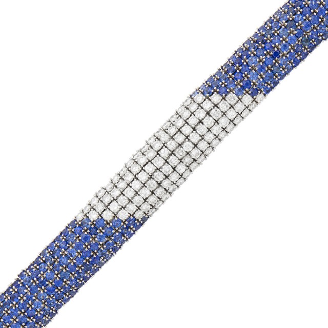 Platinum, Sapphire and Diamond Bracelet